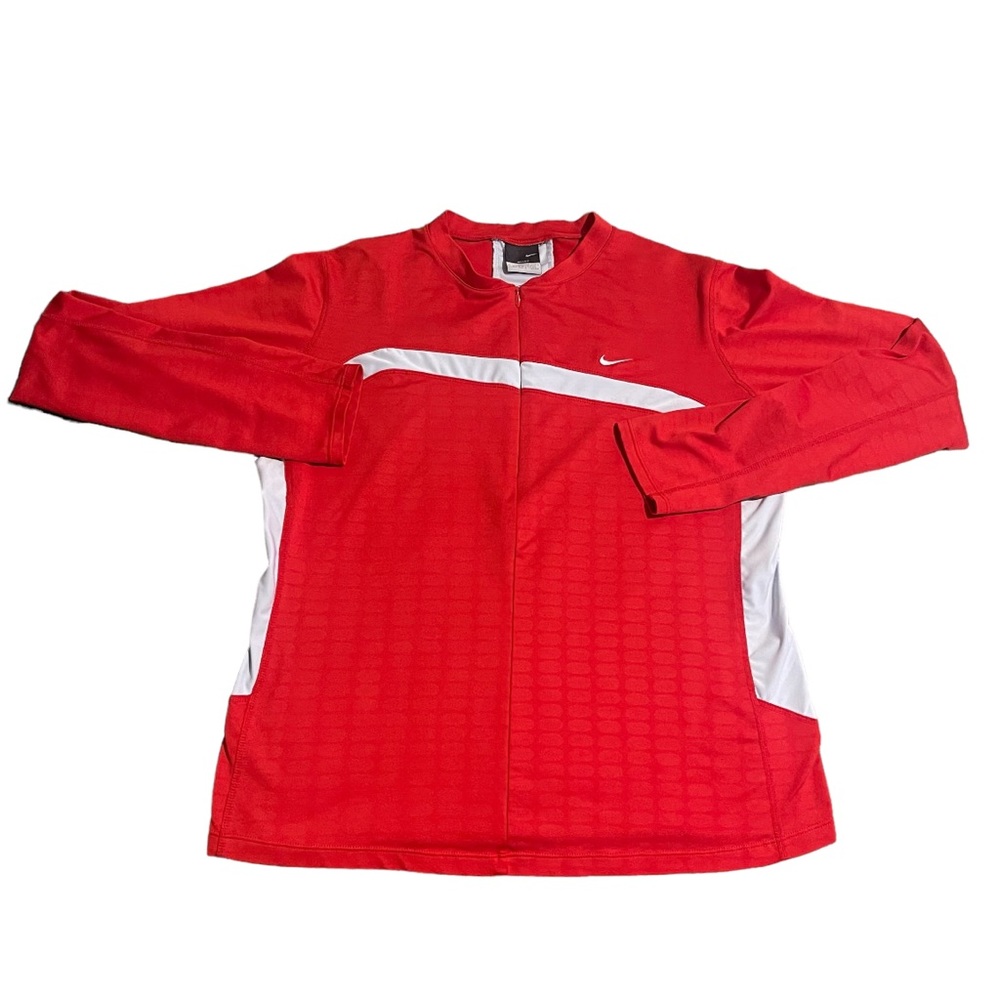 Vintage Nike Sweater Boys Large Red Quarter Zip Pullover Sweatshirt Casual Logo